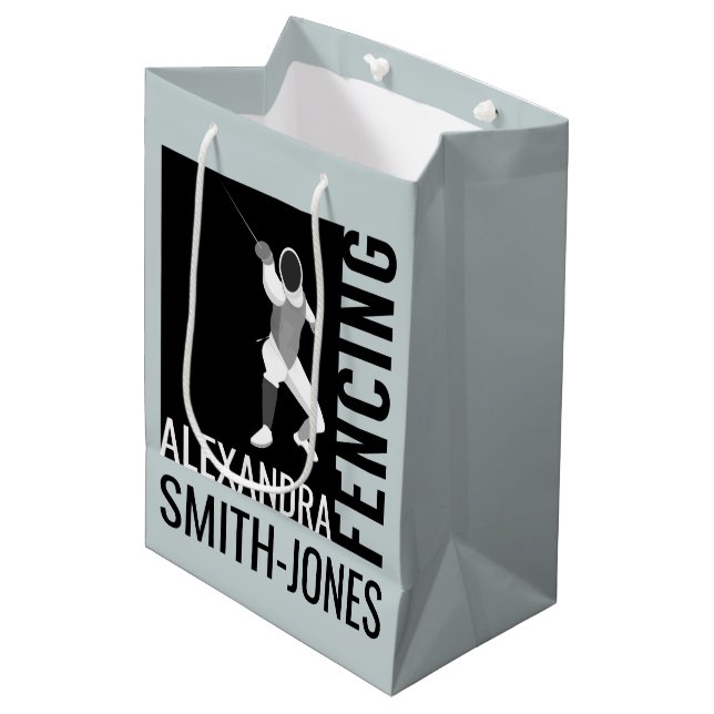 Fencing Medium Gift Bag (Front Angled)