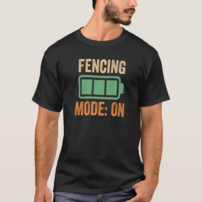 Fencing Mode On Battery T-Shirt (Front)