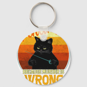 fencing murder cat keychain