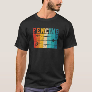 Fencing Retro Vintage  Sabre Epee Fencer Coaches T-Shirt