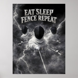 Fencing Shadow Duel Energy Poster