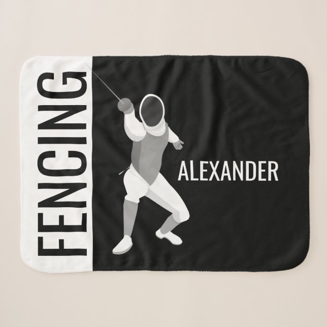 Fencing Sherpa Blanket (Front (Horizontal))