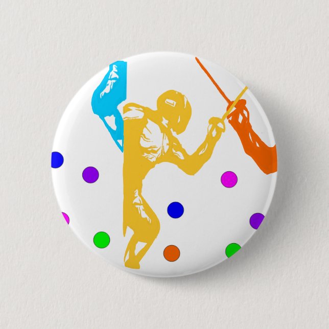 Fencing Sport 2 Inch Round Button (Front)
