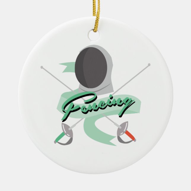 Fencing Sport Ceramic Ornament (Front)