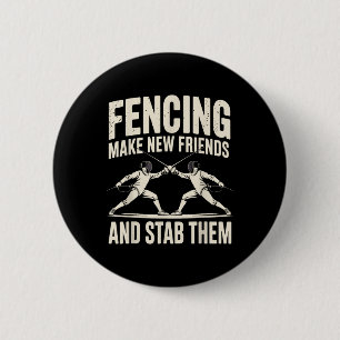 Fencing Sport Novelty For Men Women Fencer Fencing 2 Inch Round Button