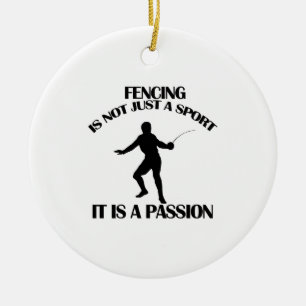 FENCING sports designs Ceramic Ornament