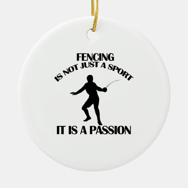 FENCING sports designs Ceramic Ornament (Front)