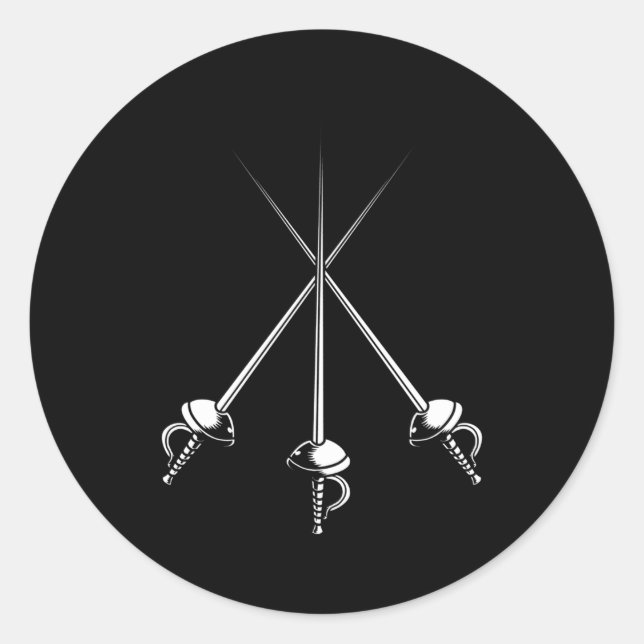 Fencing Sports Epee Sword Fencer Fighting Fencing Classic Round Sticker (Front)