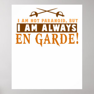 Fencing Sportsman Foil, Sabre, Epee Competition Gi Poster