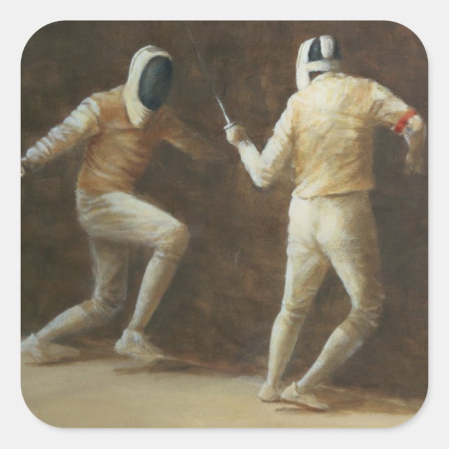 Fencing Square Sticker (Front)