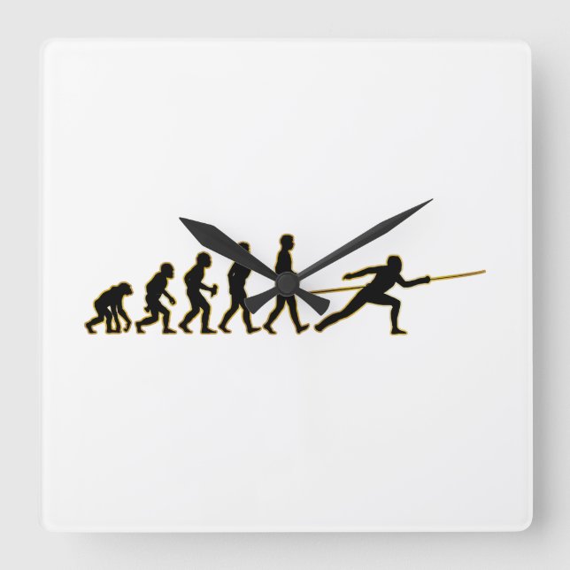 Fencing Square Wall Clock (Front)