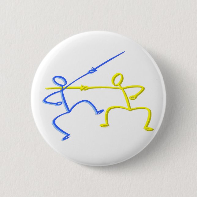 Fencing T-shirts and Gifts. 2 Inch Round Button (Front)