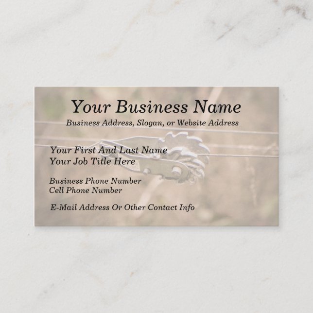 Fencing the Back Forty Business Card (Front)