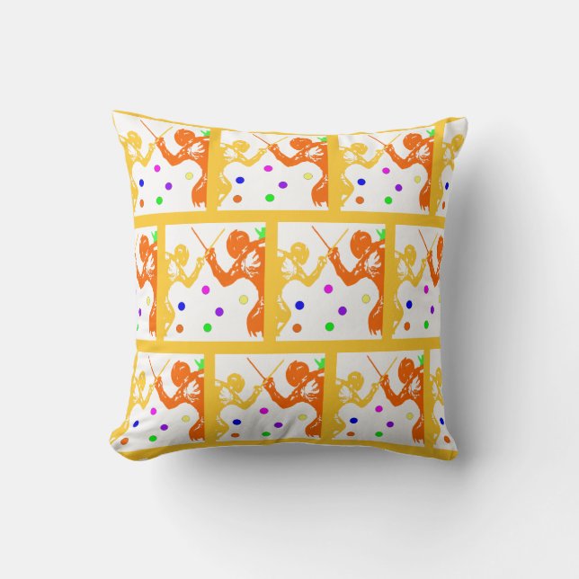 Fencing  throw pillow (Front)