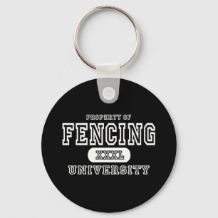 Fencing Univeristy Dark Keychain
