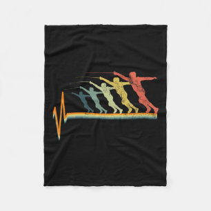 Fencing Vintage Heartbeat Gift Love Gift  Fleece Blanket