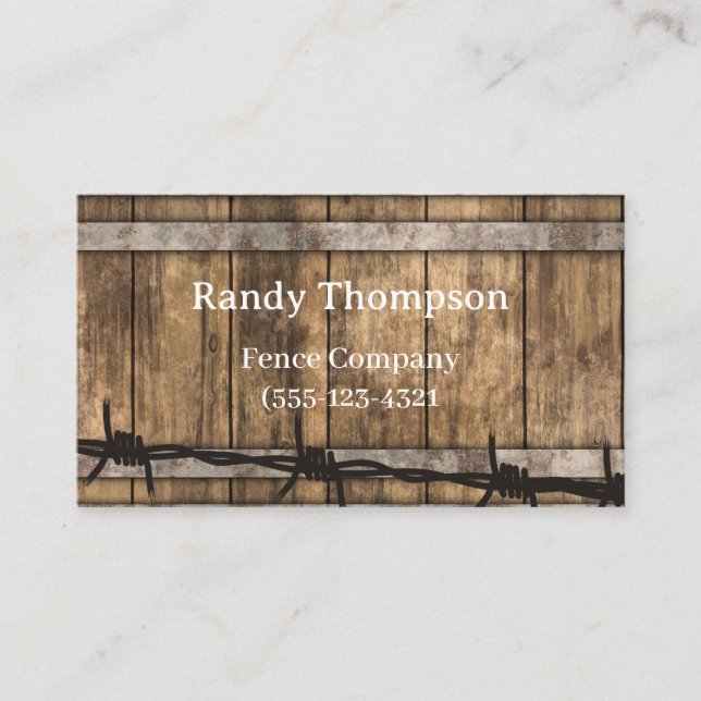  Fencing With A wood In Background  Business Card (Front)