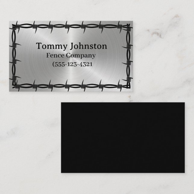  Fencing With Barb Wire on it   Business Card (Front/Back)