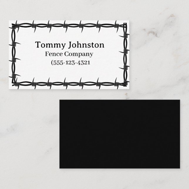  Fencing With Barb Wire on it   Business Card (Front/Back)