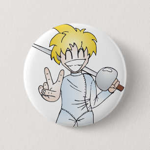 Fencing with Smile 2 Inch Round Button