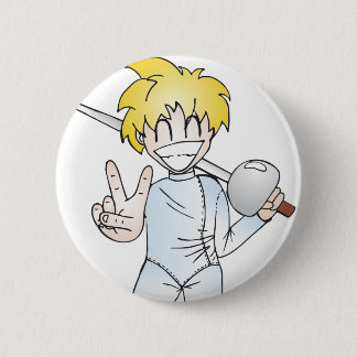 Fencing with Smile 2 Inch Round Button