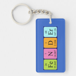 Fender periodic table name keyring