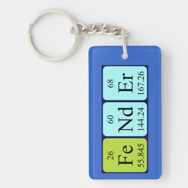 Fender periodic table name keyring (Front)