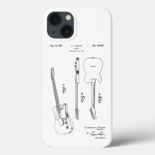 Fender telecaster guitar vintage patent iPhone 13 case