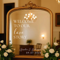 Autocollant pour miroir de mariage – Bienvenue dan