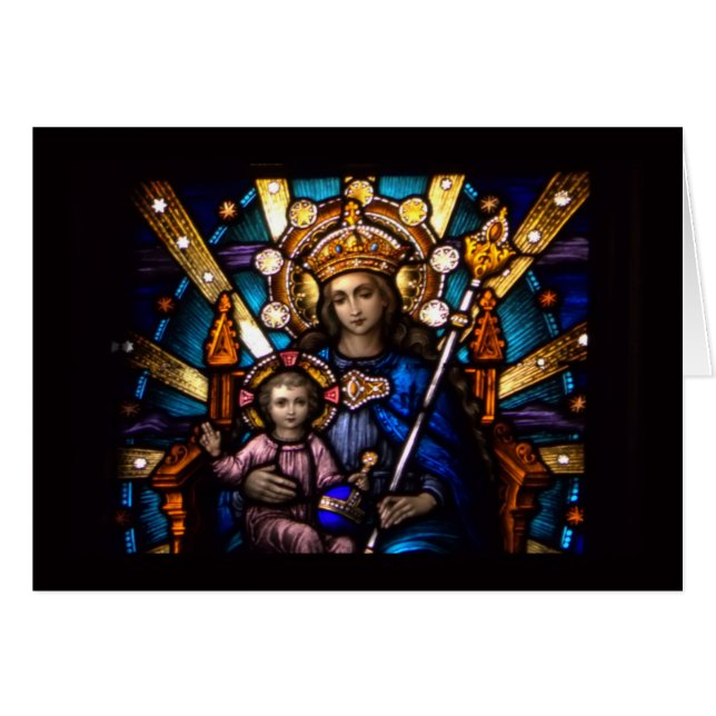 Fenêtre en verre teinté Madonna et enfant (Devant horizontal)