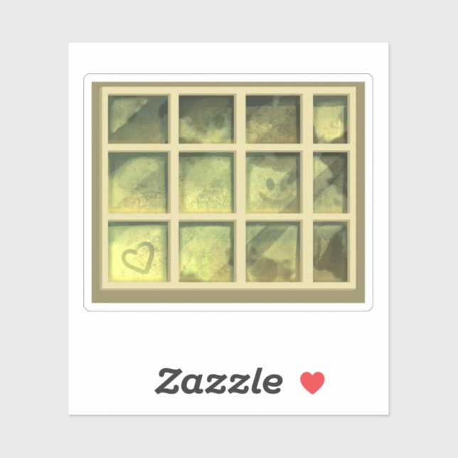 Fenêtre Sticker vintage Green Scrapbook (Feuille)