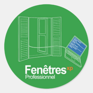 Fenetres Classic Round Sticker