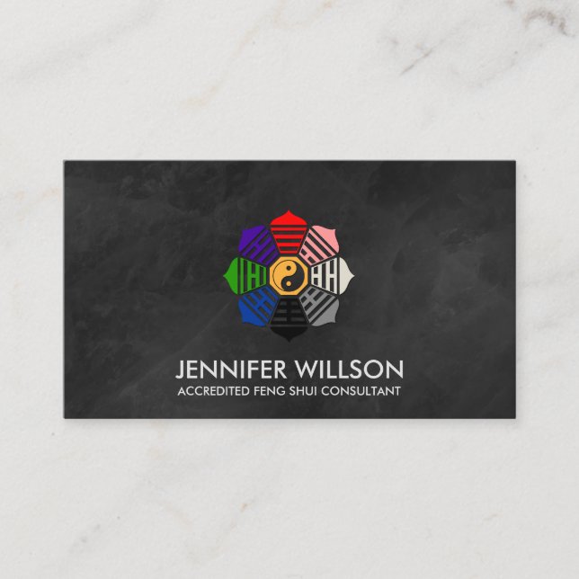 Feng Shui Bagua Pakua Lotus Petals Business Card (Front)