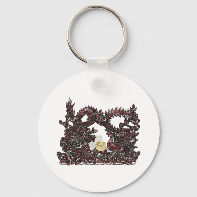 Feng Shui Dragon & Phoenix Keychain (Front)