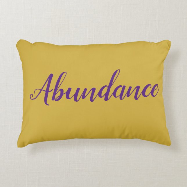 Feng Shui Gold & Purple "Abundance" Accent Coussin (Devant)