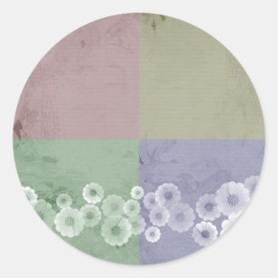 Feng Shui  Style with Flowers Classic Round Sticker