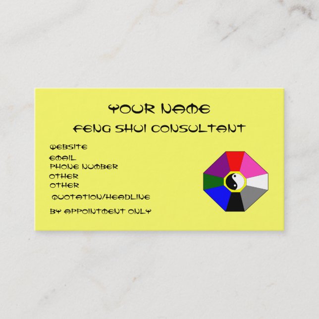 Feng Shui (version 1) - modèle de carte de visite (Devant)