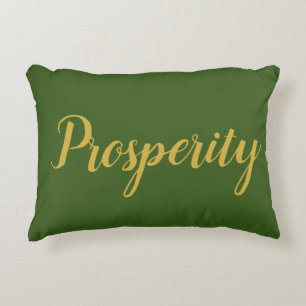 Feng Shui Vert & Or "Prospérité" Accent Coussin