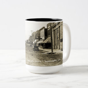 Fenimore Wisconsin South Main Street Circa 1900   Two-Tone Coffee Mug