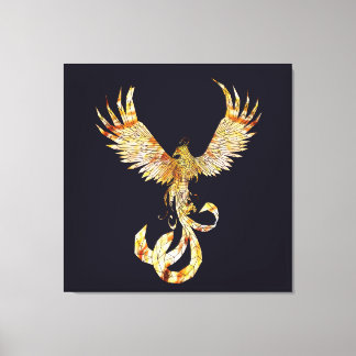 Fênix em chamas - Phoenix on fire. Canvas Print