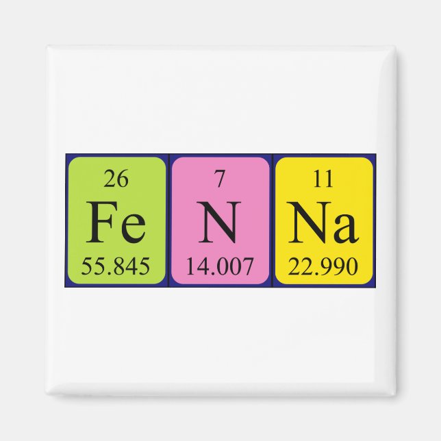 Fenna periodic table name magnet (Front)