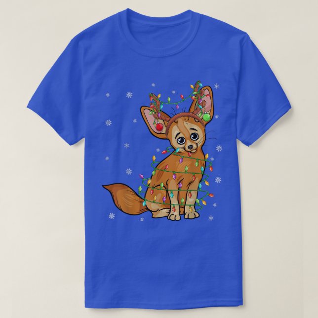 Fennec Fo Xmas Lighting Reindeer Hat Fennec Fo Chr T-Shirt (Design Front)