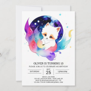 Fennec Fox Birthday Party Invitation