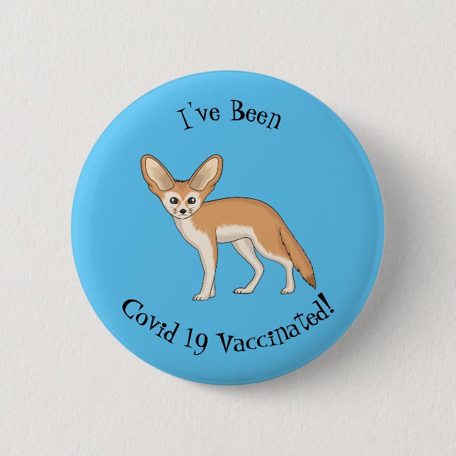 Fennec fox cartoon illustration 2 inch round button (Front)