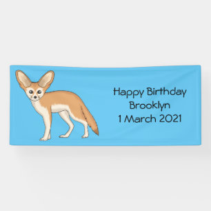 Fennec fox cartoon illustration banner