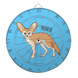 Fennec fox cartoon illustration dartboard