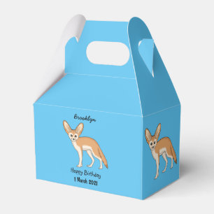 Fennec fox cartoon illustration favor box