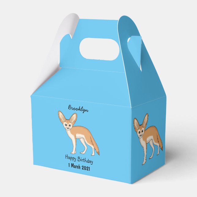 Fennec fox cartoon illustration  favor box (Front Side)