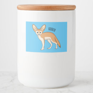 Fennec fox cartoon illustration food label