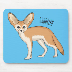 Fennec fox cartoon illustration  mouse pad